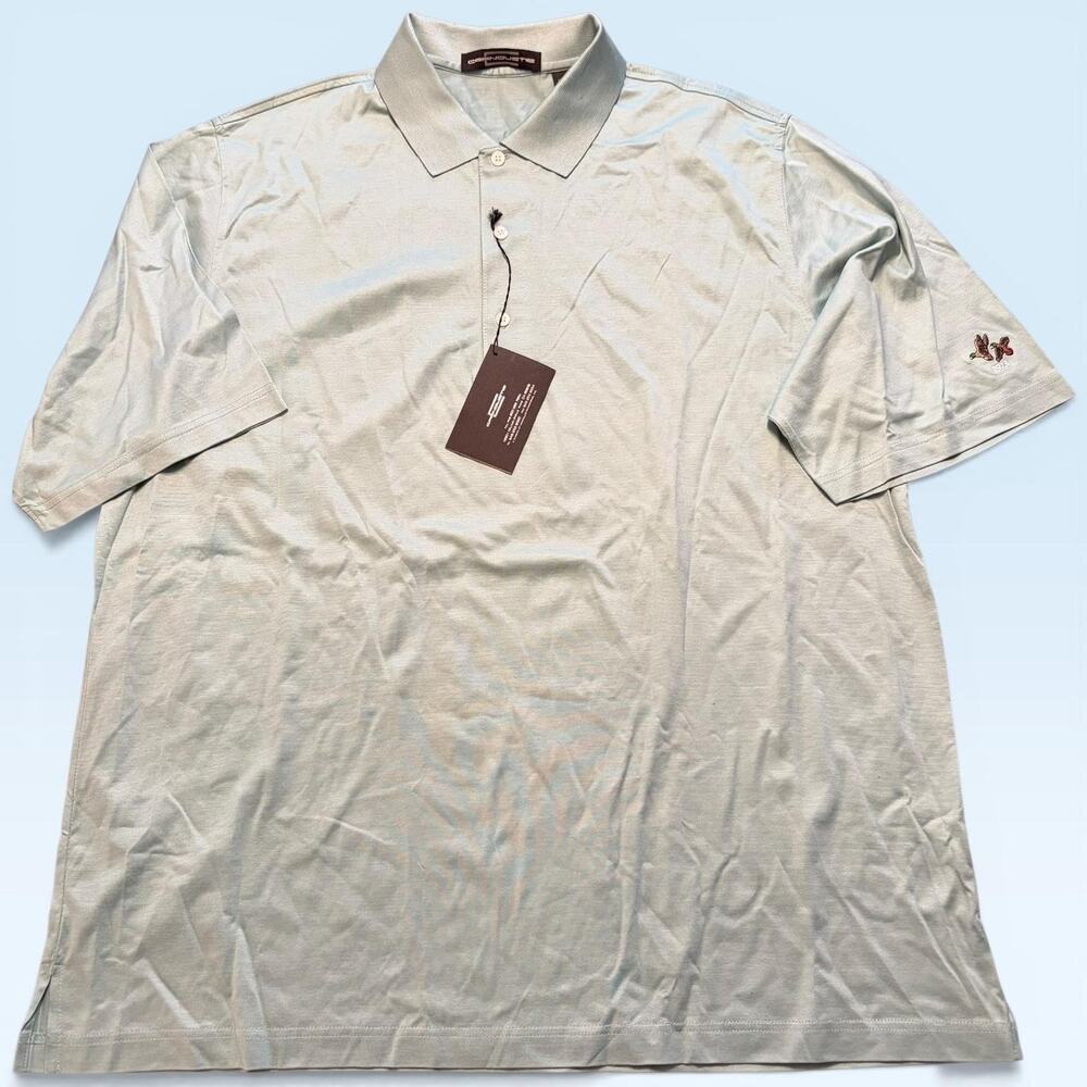 Carnoustie Polo Shirt Mens XL Green Solid Mercerized Cotton Golf Chester